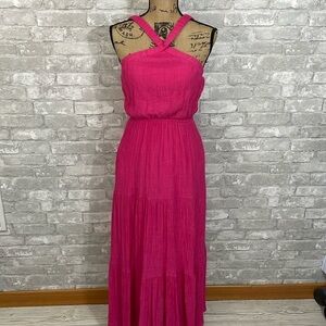 Allie Rose Pink Gauzy Maxi Dress
